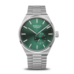 BERING HEREN HORLOGE ZILVER MAT AUTOMATIC GROEN - 19441-708 - 10069344