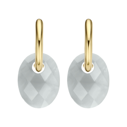 BLUSH CREOOL HANGER OVAAL GEFACETTEERD NATUURLIJKE GRIJZE AGAAT 20x15mm 810GRAO - 10069350