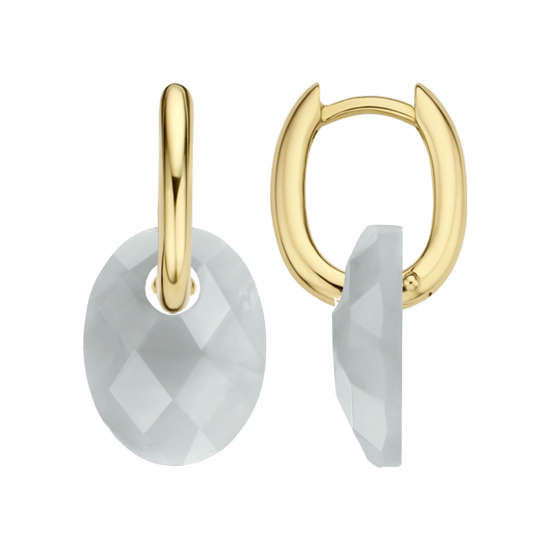 BLUSH CREOOL HANGER OVAAL GEFACETTEERD NATUURLIJKE GRIJZE AGAAT 20x15mm 810GRAO - 10069350