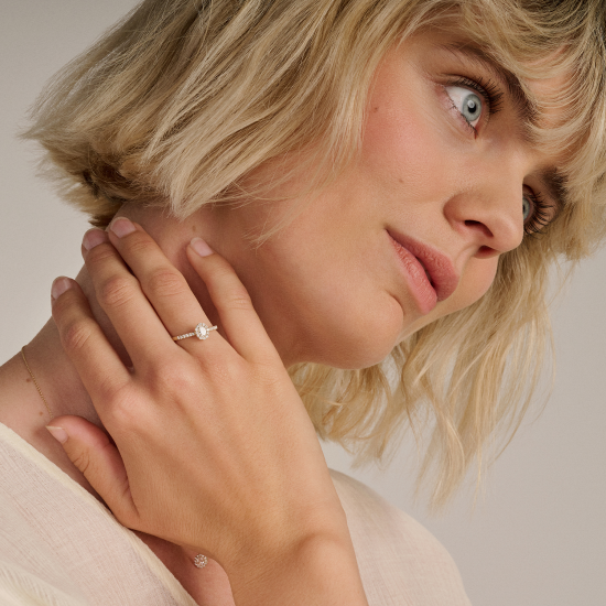 BLUSH 14k GG ROZETRING SCHOUDERS BEZET MET LG DIAM.0,44ct VS-TW LG1045Y/56 - 10069355