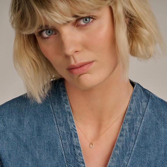 BLUSH 14k GG COLLIER MET DRUPPELVORLMIGE HANGER MET ZIRCONIA 3195YZI - 10069359