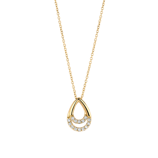 BLUSH 14k GG COLLIER MET DRUPPELVORLMIGE HANGER MET ZIRCONIA 3195YZI - 10069359