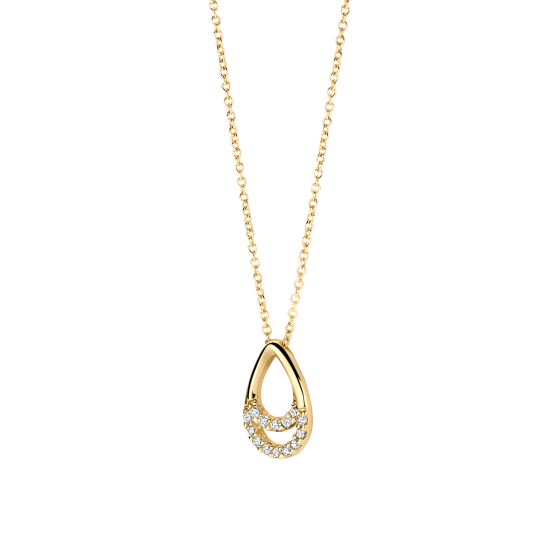 BLUSH 14k GG COLLIER MET DRUPPELVORLMIGE HANGER MET ZIRCONIA 3195YZI - 10069359
