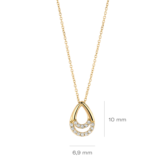 BLUSH 14k GG COLLIER MET DRUPPELVORLMIGE HANGER MET ZIRCONIA 3195YZI - 10069359