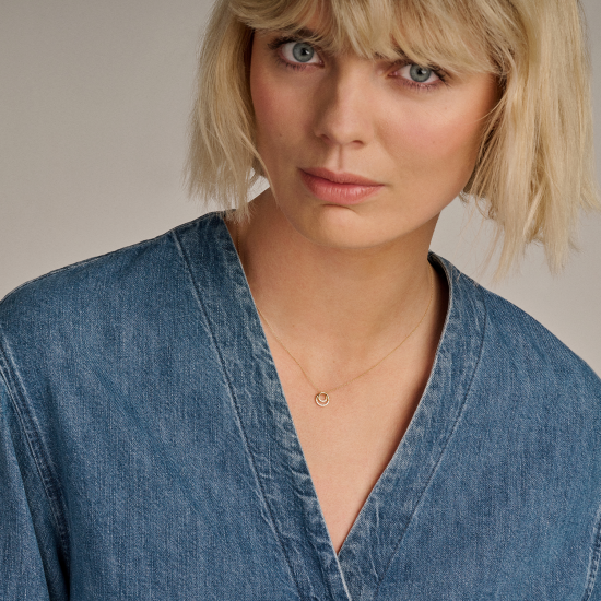 BLUSH 14k GG COLLIER MET CIRKELVORMIGE HANGER MET ZIRCONIA 3193YZI - 10069360