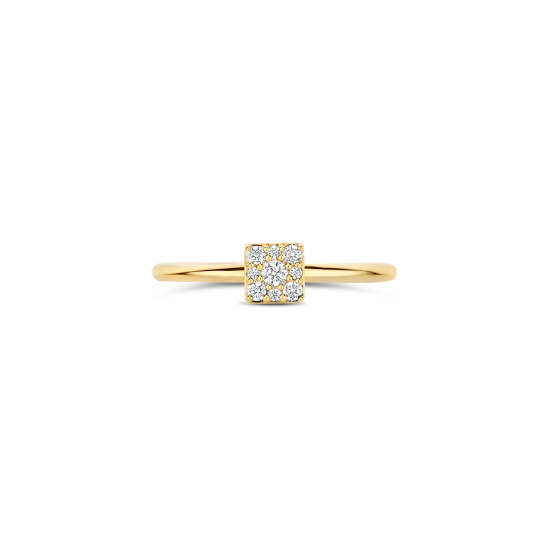 BLUSH 14k GG RING MET ZIRKONIA PAVÉ BEZET 4KANTJE EROP - 10069365