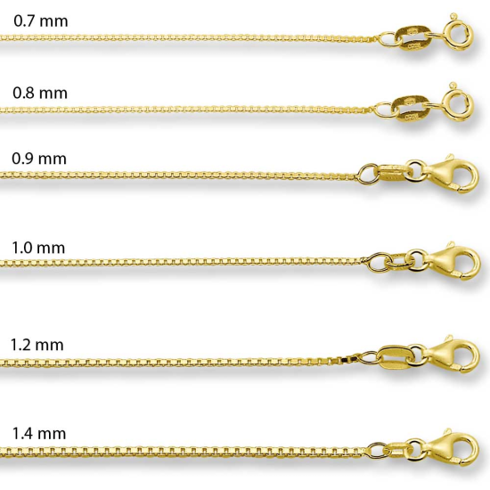 8k GEELGOUDEN 0,8mm VENITIAANS COLLIER 50cm - 10069374