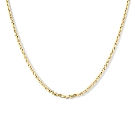 8k GEELGOUDEN 1,15mm GESLEPEN ANKER COLLIER 42cm - 10069380