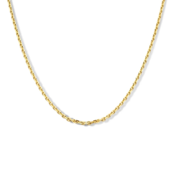 8k GEELGOUDEN 1,3mm GESLEPEN ANKER COLLIER 45cm - 10069381