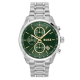 HUGO BOSS "GRAND PRIX" HERENHORLOGE STAAL CHRONO GROENE WIJZERPLAAT HB1514266 - 10069389