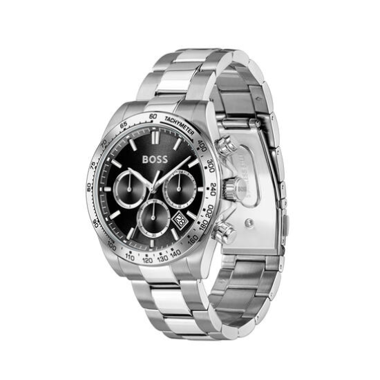 HUGO BOSS "HERO 2.0" HERENHORLOGE STAAL CHRONO ZWARTE WIJZERPLAAT HB1514267 - 10069390