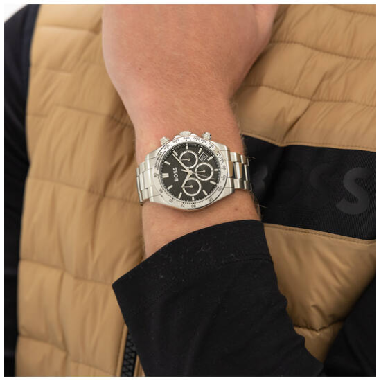 HUGO BOSS "HERO 2.0" HERENHORLOGE STAAL CHRONO ZWARTE WIJZERPLAAT HB1514267 - 10069390