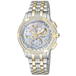 CITIZEN ECODRIVE BICOLOR STALEN DAMESHORLOGE WITTE WIJZERPLAAT DIAMANT LUNETTE FB1096-51D - 10069395