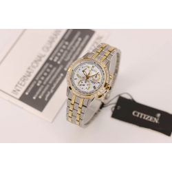 CITIZEN ECODRIVE BICOLOR STALEN DAMESHORLOGE WITTE WIJZERPLAAT DIAMANT LUNETTE FB1096-51D - 10069395