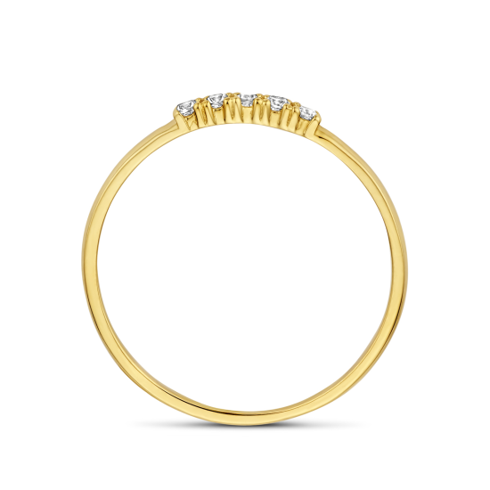 14k GG RIJRING MET 5 ZIRCONIAS - 10069400