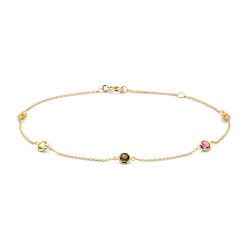 BLUSH 14k GG MULTICOLOR ARMBAND TOPAAS, CITRIEN ROOKKWARTS RHODOLIET EN PERIDOOT 2266YFC - 10069404