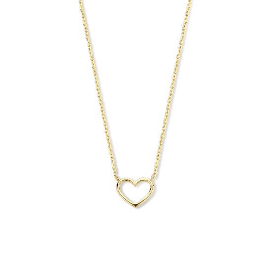 14k GG ANKERCOLLIER MET OPEN HART HANGER - 10069415