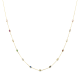 14k GG ANKERCOLLIER MET 19 NAVETTE ZIRCONIAS MULTICOLOR - 10069416