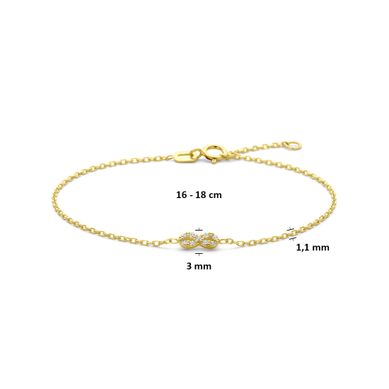 14k GG ANKERARMBAND MET ZIRCONIA BEZET INFINITY TEKEN - 10069417