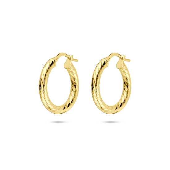 SILGOLD CREOLEN MET GETORSTE BUIS EN KLAPSTEKER - 10069421