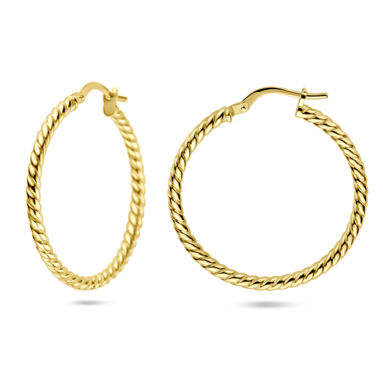 SILGOLD CREOLEN MET GETORSTE BUIS EN KLAPSTEKER - 10069422