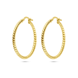 SILGOLD CREOLEN MET GETORSTE BUIS EN KLAPSTEKER - 10069422