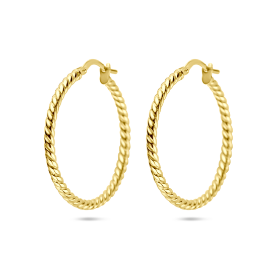 SILGOLD CREOLEN MET GETORSTE BUIS EN KLAPSTEKER - 10069422