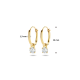 14k GG CREOLEN MET KLAPHAAK EN ZIRCONIA BEDEL - 10069427