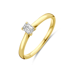 14k GG SOLITAIRRING BAGGUETTE LG DIAM.25ct H-SI - 10069430