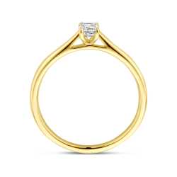 14k GG SOLITAIRRING BAGGUETTE LG DIAM.25ct H-SI - 10069430