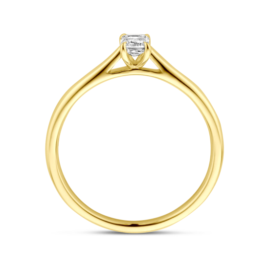 14k GG SOLITAIRRING BAGGUETTE LG DIAM.25ct H-SI - 10069430
