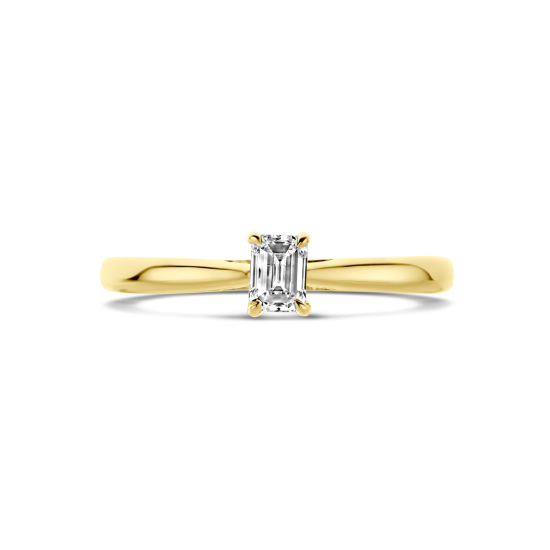 14k GG SOLITAIRRING BAGGUETTE LG DIAM.25ct H-SI - 10069430
