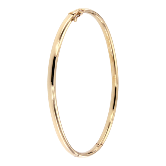 AURA SLAVENBAND-BANGLE 8k GG MET ZILVEREN KERN 5mm OVAAL PROFIEL - 10069463