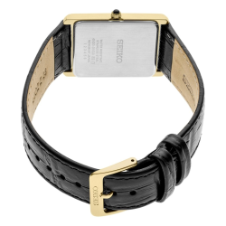 SEIKO HERNHORLOGE RECHTHOEKIG GG DOUBLÉ WITTE WIJZERPLAAT SWR104P1 - 10069468