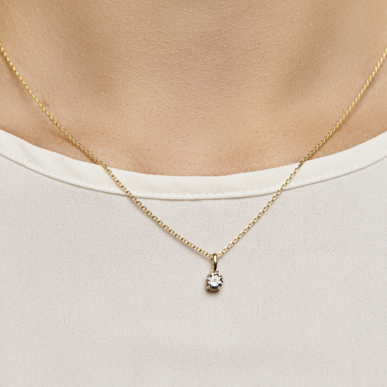 14k GG SOLITAIRHANGER 4POOT KLAUWCHATON 4,5mm ZIRKONIA - 10069479