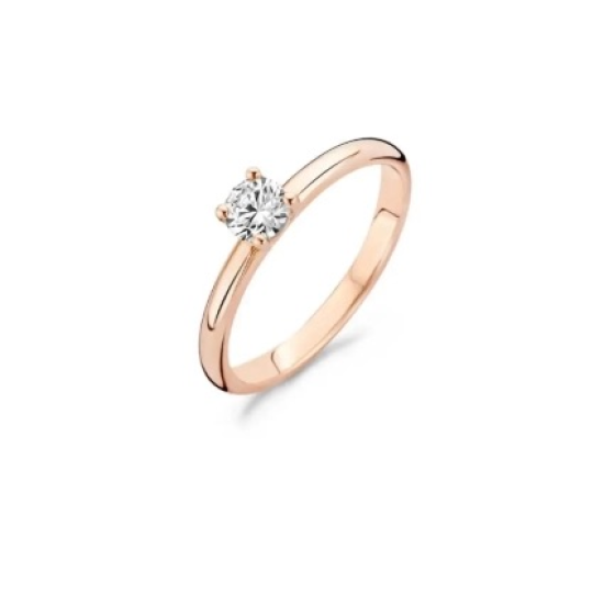 BLUSH 14k ROSÉGOUDEN SOLITAIRRING 4POOTS KLAUW MET ZIRKONIA 1133RZI/52 - 10069521