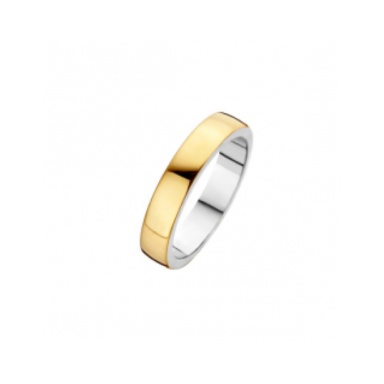 FJORY BICOLOR 4mm BREDE RING L.BOL ZILV. BINNEN GOUDEN BUITENKANT - 10069563