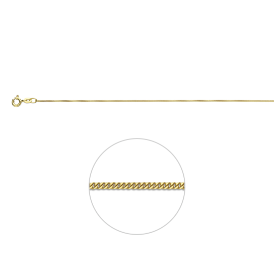 14k GEELGOUDEN GOURMETTE COLLIER 0,8mm 45cm - 10069574