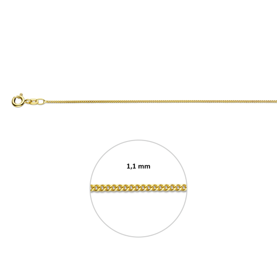 14k GEELGOUDEN GOURMETTE COLLIER 1,1mm 45cm - 10069575