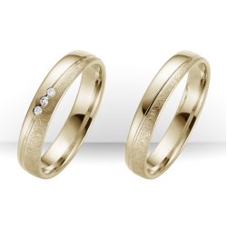 RAUSCHMAYER 14k GG DAMESTROUWRING 3,5mm MET 3 DIAM.03ct G-SI - 10069584