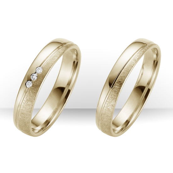 RAUSCHMAYER 14k GG DAMESTROUWRING 3,5mm MET 3 DIAM.03ct G-SI - 10069584