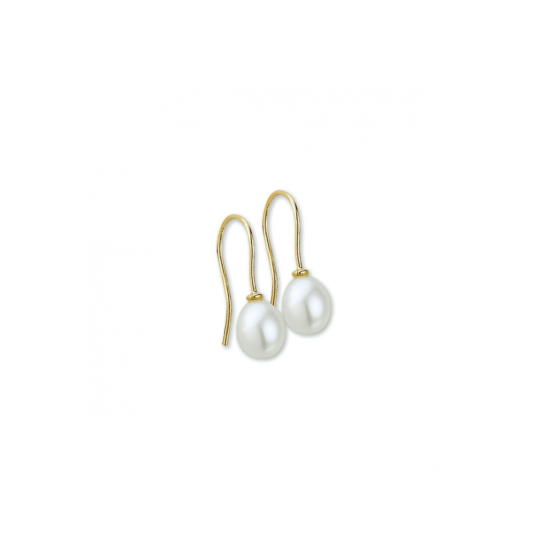 PARELOORHANGERS DRUPPEL 8x6,5mm 14k GG HOLL.HAAK - 9887