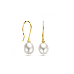 PARELOORHANGERS DRUPPEL 8x6,5mm 14k GG HOLL.HAAK - 9887