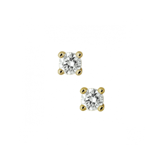 14k GG SOLITAIR OORSTEKERS 4P KLAUW DIAM.50ct H-P1 - 1007189