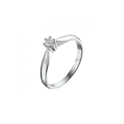 14 k witgd solitaire ring diam0.10 - 10067619