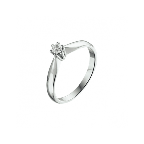 14 k witgd solitaire ring diam0.10 - 10067619