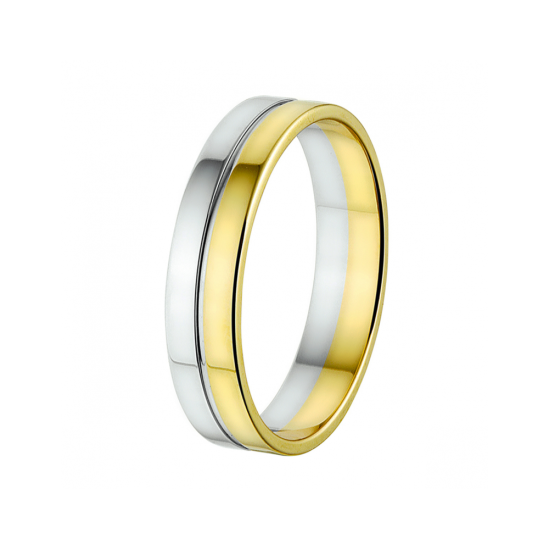 14k BICOLOR GEEL-WG RING 5mm - 10068478