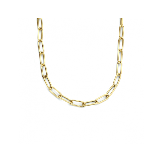 14k GG COLLIER OVALE DRAAD 1mm ELEMTEN 4x10mm 42cm - 1007117