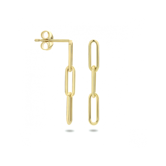 14K GG oorhangers paperclip 3x23mm - 1007120