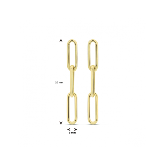 14K GG oorhangers paperclip 3x23mm - 1007120